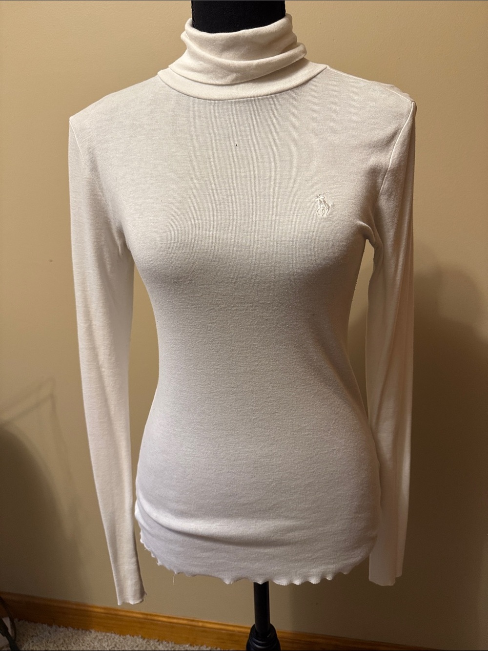 Ralph Lauren Ivory Turtleneck Long Sleeve Tee
